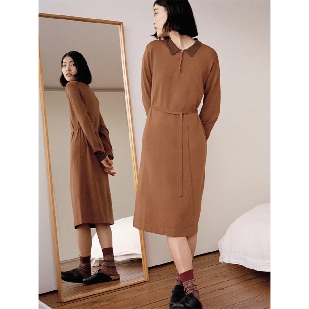 Uniqlo x JW Anderson Merino Wool Blend Polo Long Sleeve Sweater Dress XS